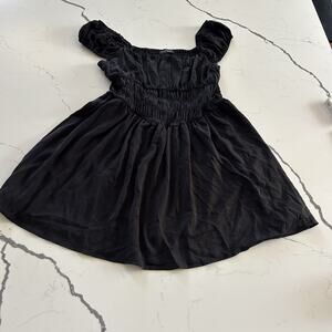 Kirundo Women's Black Mini Dress Size Small Ruff Stretch